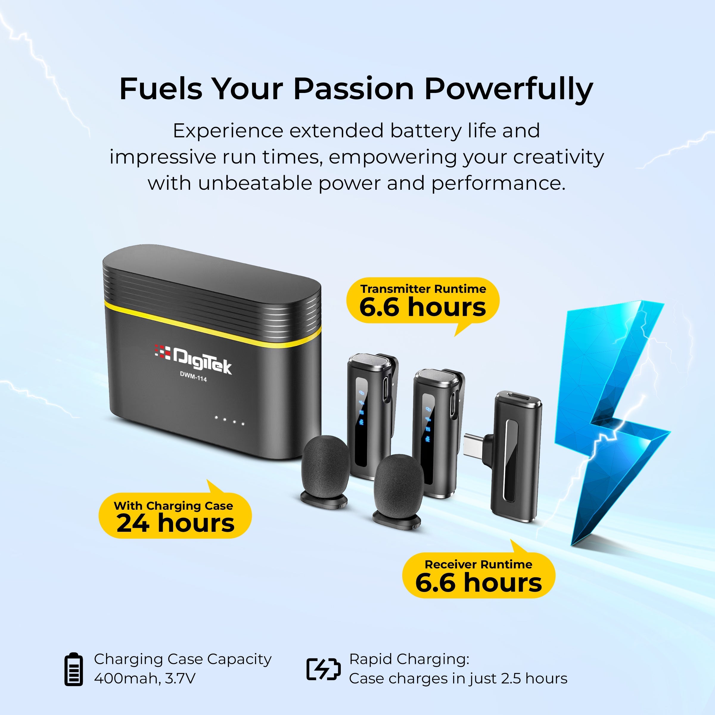 Digitek (DWM-114) 2-in-1 Wireless Microphone