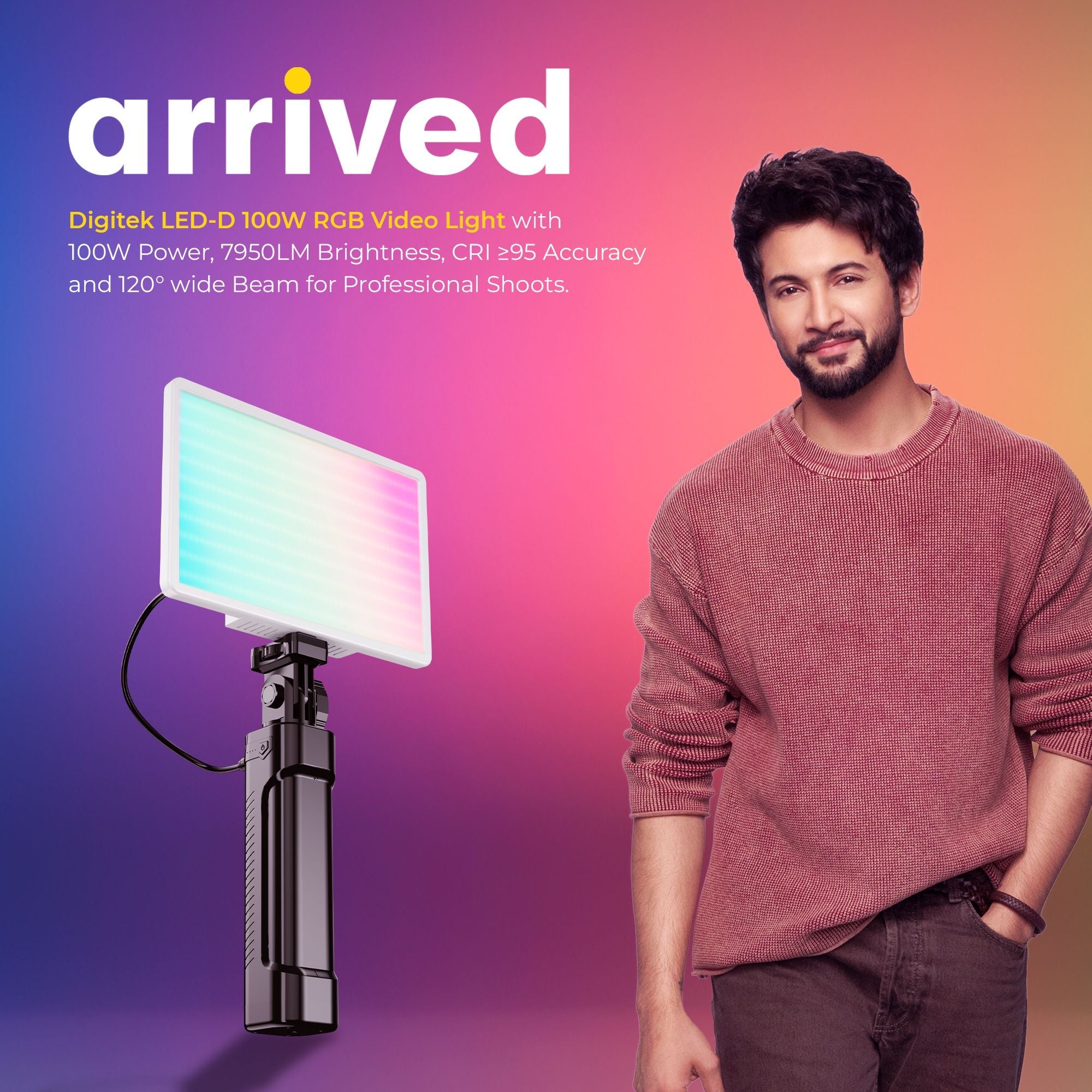 Digitek (LED-D100W RGB) 100W RGB LED Video Light with Softbox & Power Bank