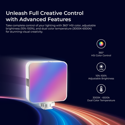 Digitek (LED-D6W RGB) Portable Mini RGB LED Video Light with inbuild Battery