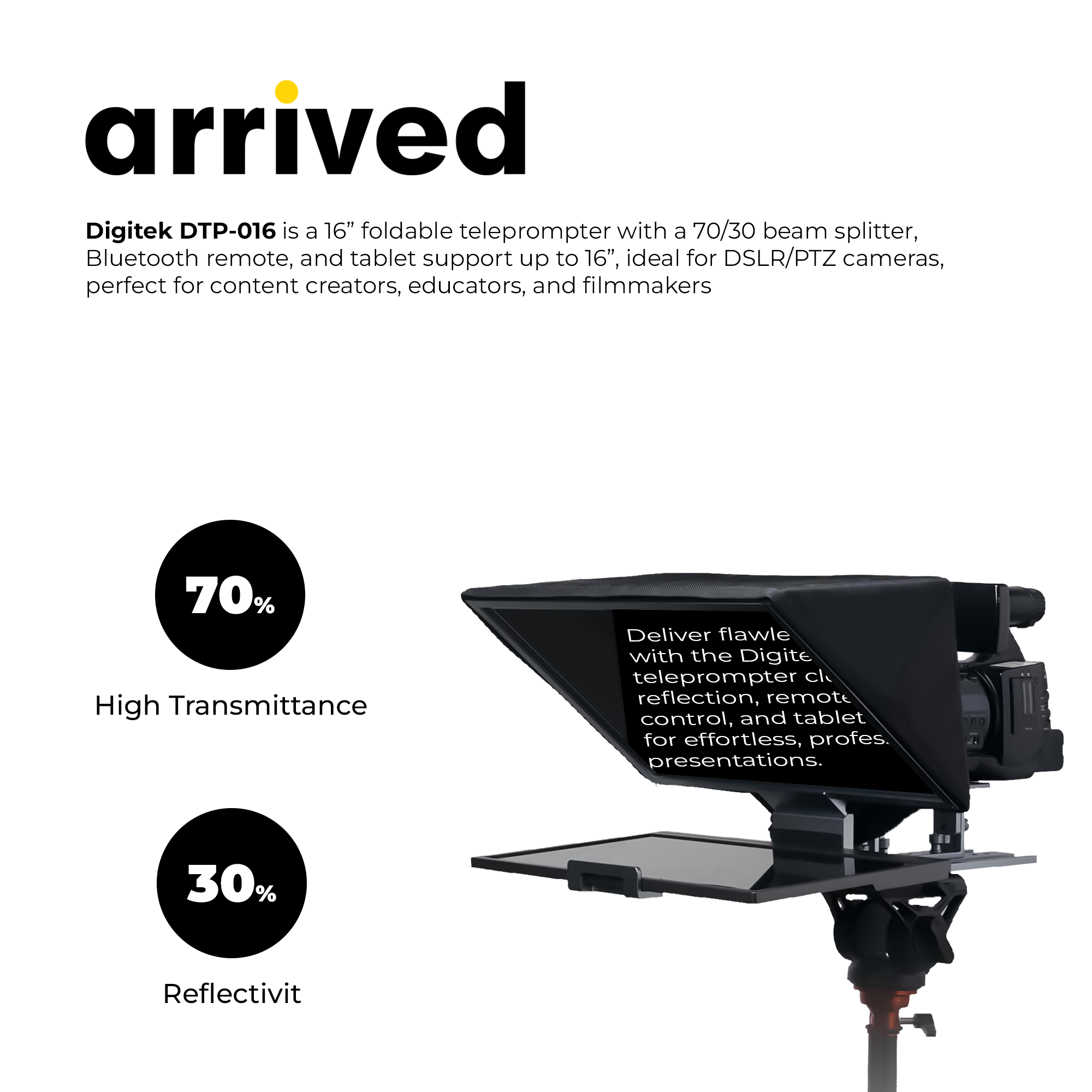 Digitek (DTP-016) 16" Teleprompter for Smartphone & Camera