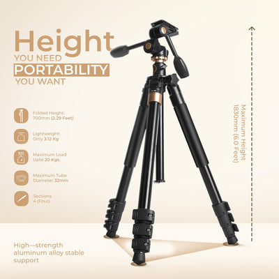 Digitek (DTR 620 BH) 6ft Multi-Angle DV Tripod cum Monopod