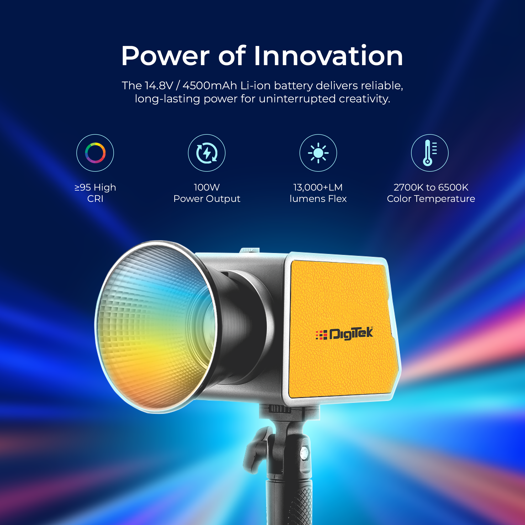 Digitek (DCL 100WBC RGB) 100W LED Video Light with Mini Bowens