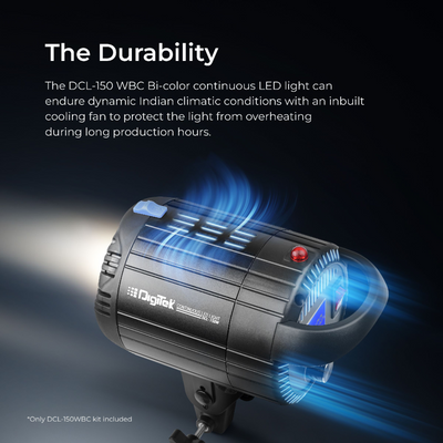 Digitek Lite (DCL-150WBC) Combo Bi Color Continuous LED Light with 18 CM Reflector Suitable for All Kinds of Small Production Photography/Power Saving & Environment Protection - Digitek